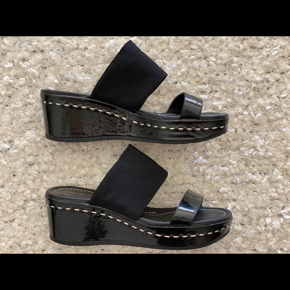 DONALD J PLINER platform sandals black patent - 7 - Picture 4 of 8